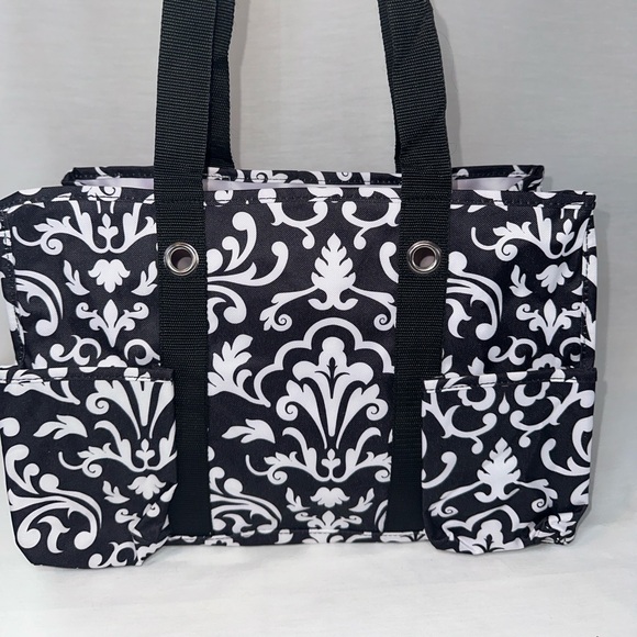 Thirty-One Organizing Utility Tote Black Parisian Pop Multi-Purpose NWT - Picture 4 of 13